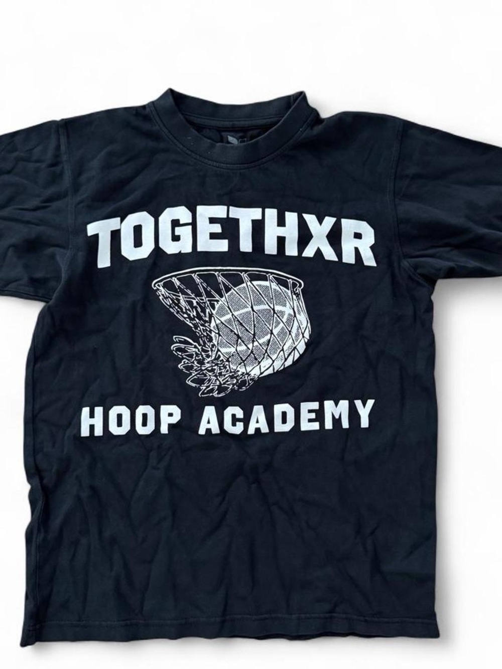 Together Black Tee with White Hoop Academy Print